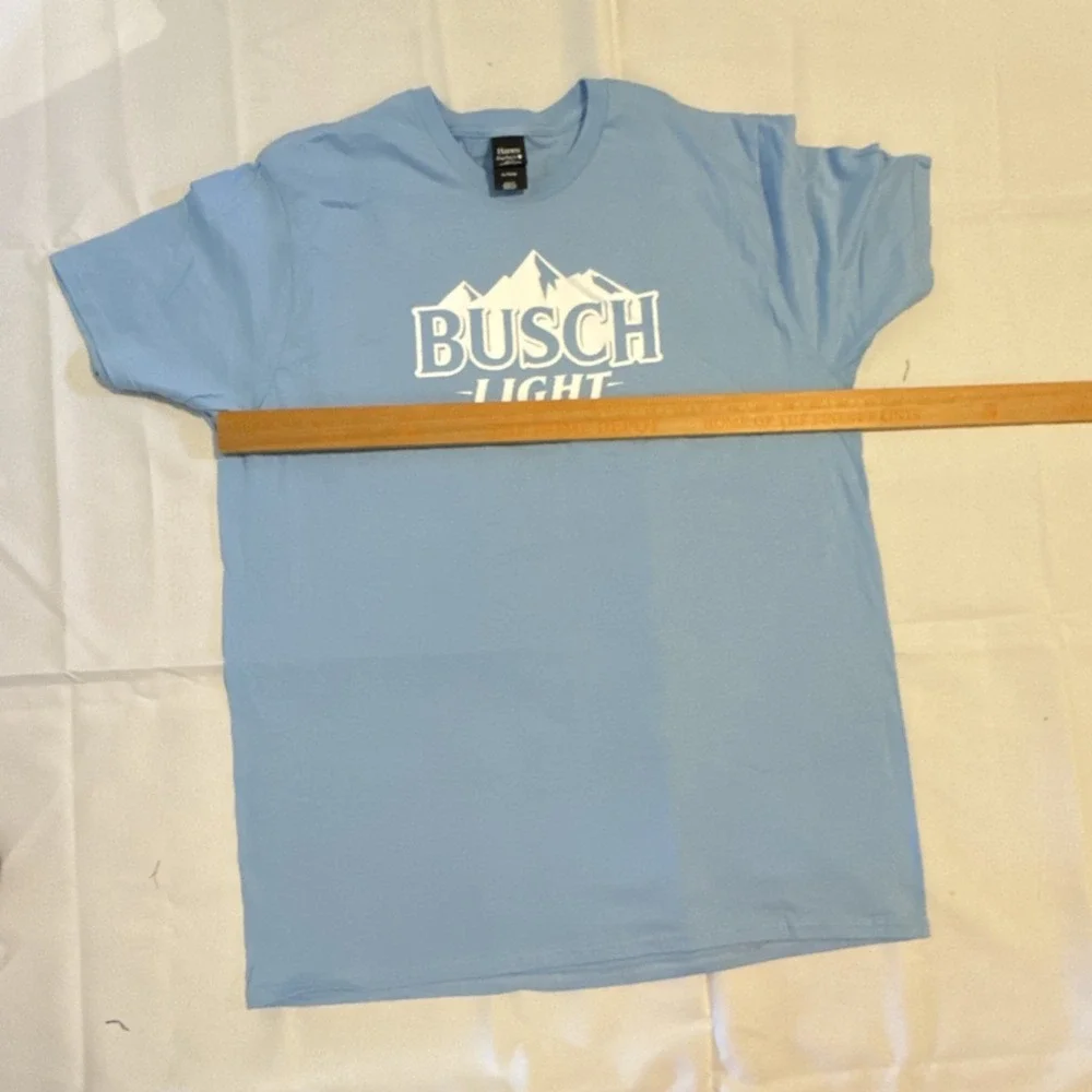 Busch Light Logo Graphic Light Blue T-Shirt XL Breweriana Theme